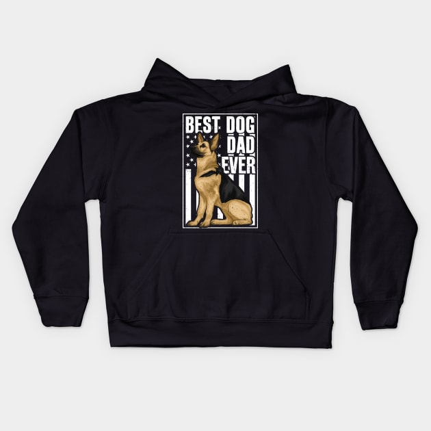 Best Dog Dad Ever German Shepherd Kids Hoodie by RadStar